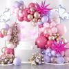 Набор венков из фиолетовых, розовых и красных шаров, шары из алюминиевой фольги в виде взрывающейся звезды, украшение для дня рождения девочки, девичника