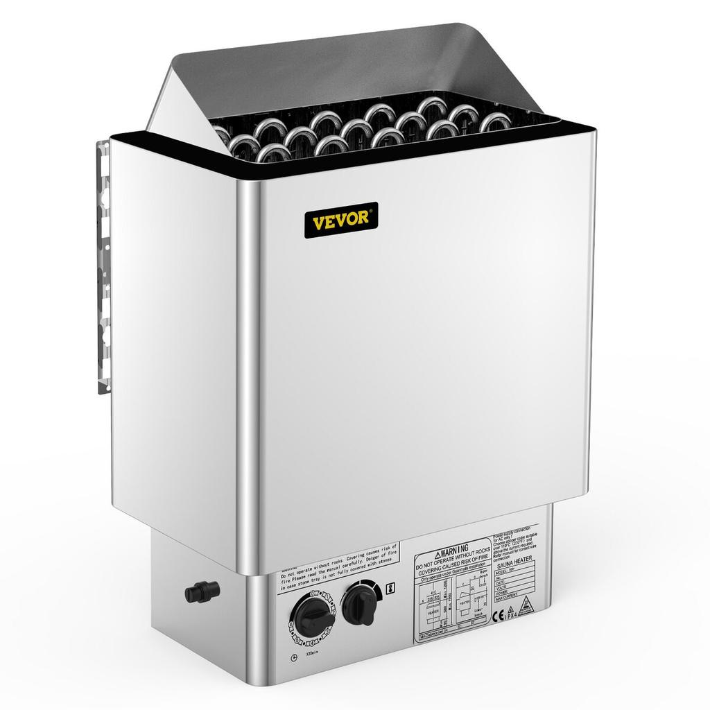 9KW Sauna Heater Stove 380V-415V Wet&Dry Electric Sauna Heater with Built-in Control Unit Stainless Steel Sauna Heater