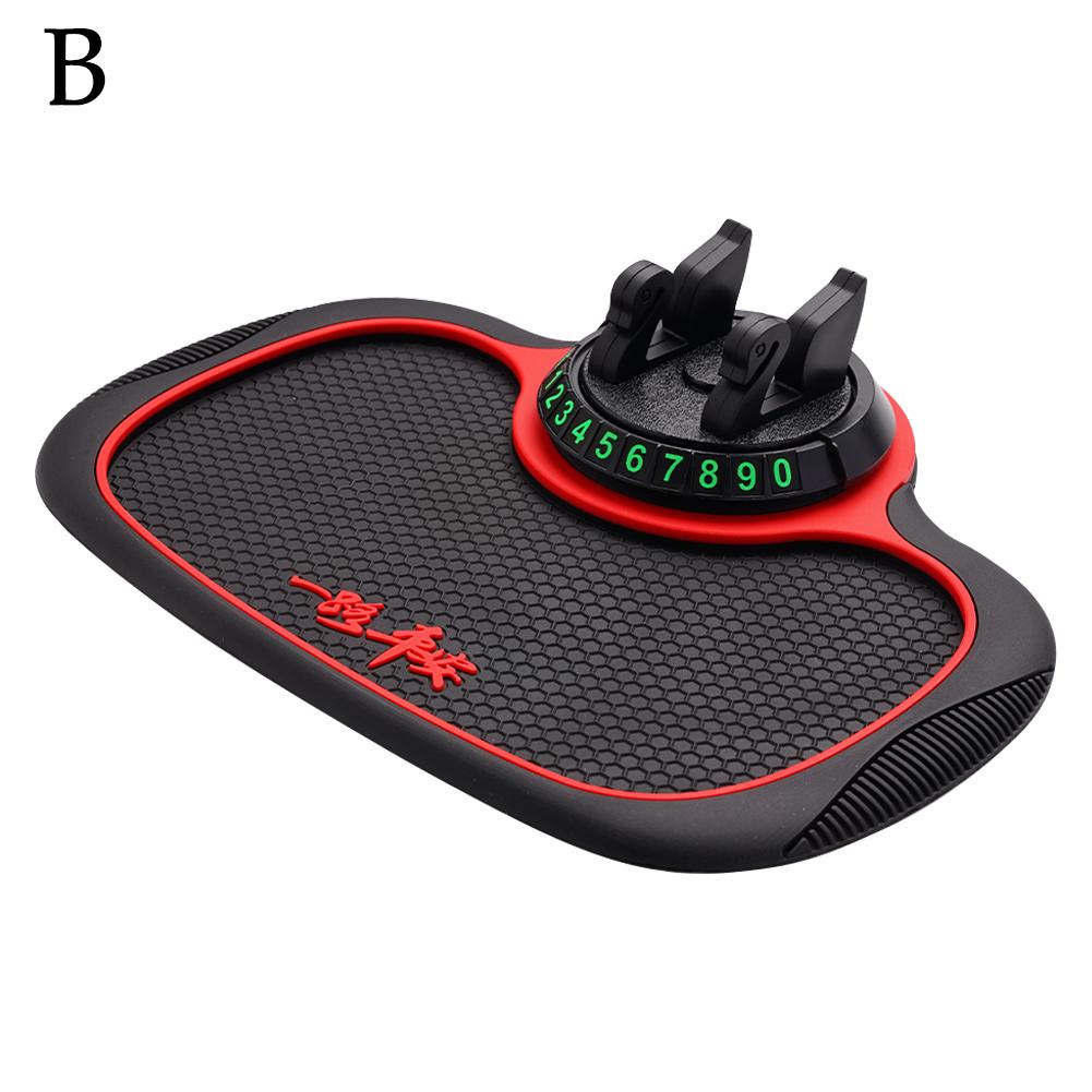 Нескользящий коврик с вращающимся держателем для телефона в машину, многофункциональный скользящий липкий коврик для отображения номера автомобиля V0S9