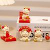 Cartoon Maneki Neko Miniature Figure Resin New Years Decor Lucky Cat Figurines  Desktop Ornament