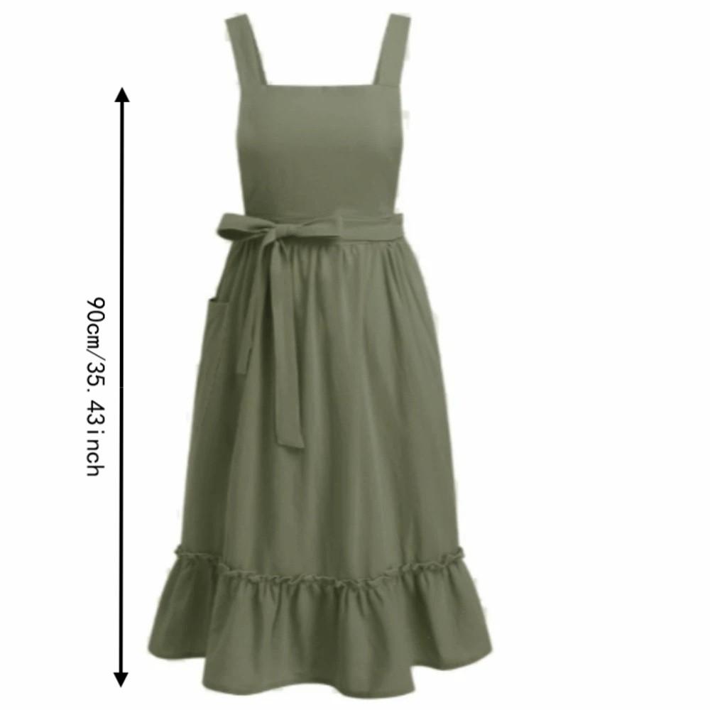 Solid Color Retro European Apron Vintage Baking Apron Kitchen Clothes Kitchen Apron Garden Work