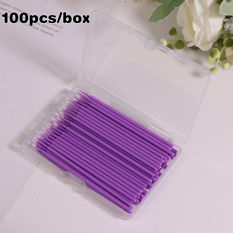 100 шт. микро-кисточка для наращивания ресниц, микро-ватные палочки для губ, тушь для ресниц, розовая микрокисточка