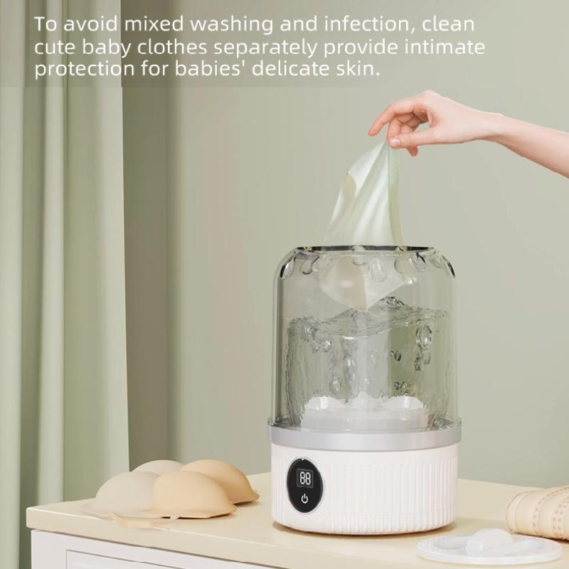 Мини-стиральная машина со стерилизацией синим светом для нижнего белья и носков, беспроводная полностью автоматическая зарядная стиральная машина-стакан