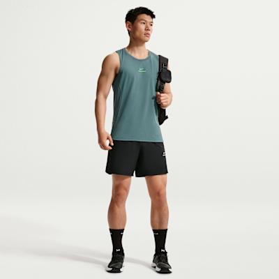 Nike Dri Fit Tank Tops Men's Mineral Slate/Green Base Color Crew Neck