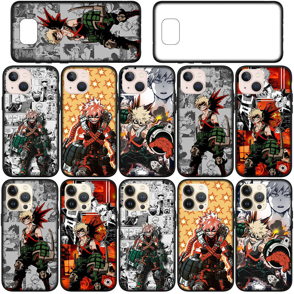Чехол для iPhone 15 14 Xiaomi Redmi Note 13 12 11 Pro Max X 8 7 9 XR Samsung Galaxy S24 S23 OPPO A15 Huawei Bakugou Katsuki My Hero Academia BNHA Case