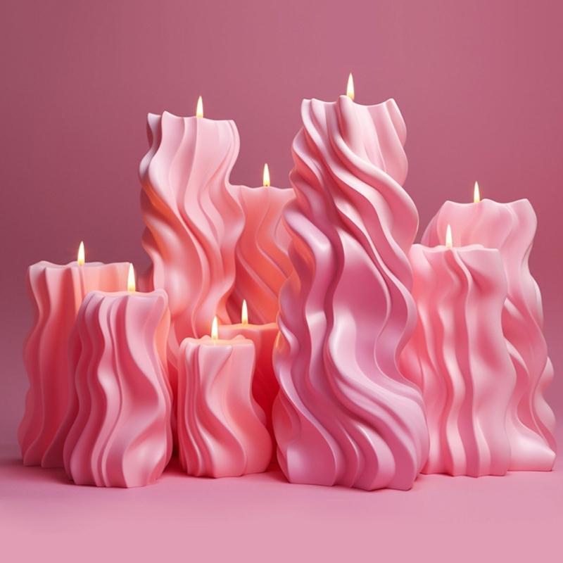 Geometric Candle Mould Handmade 3D Cylinder Silicone Mold Resin Mould Scented Candle Making Mold for DIY Decoration