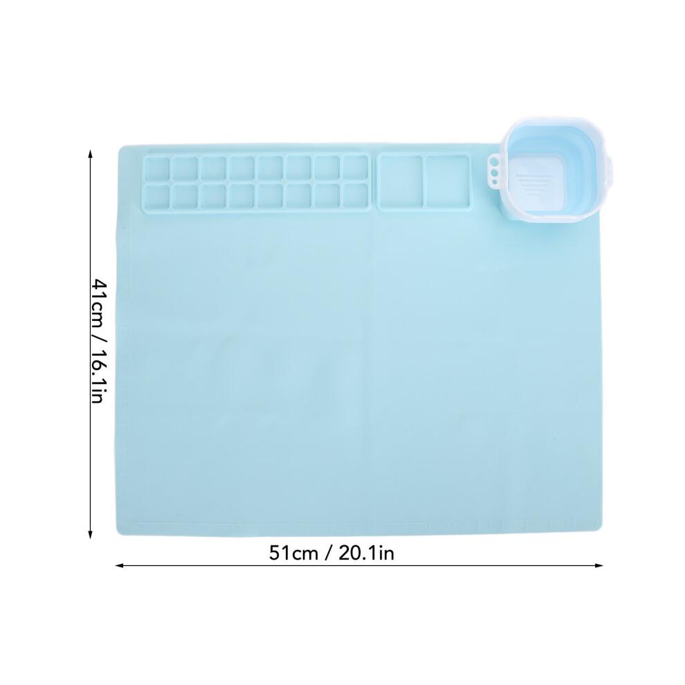 Silicone Drawing Mat with Water Cup - Washable, 41x51cm