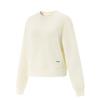 Comfortable Loose Fit Drop Shoulder Simple Versatile Solid Color Crew Neck Pullover Sweatshirt Women Sweatshirt Mother-Of-Pearl AWDV508-1