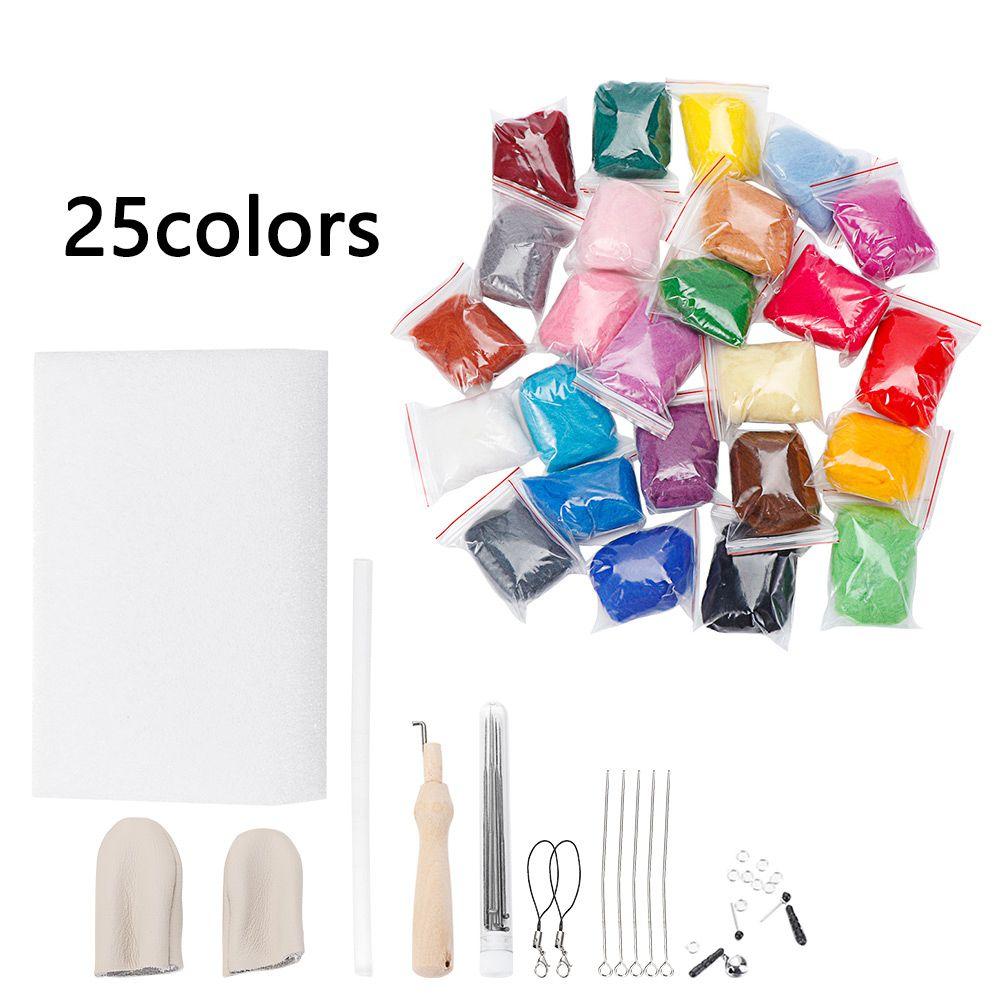 New DIY Crafts Foam Mat Starter Tool Kit Wool Roving Needle Felting Kit Felting Sewing Tool Set