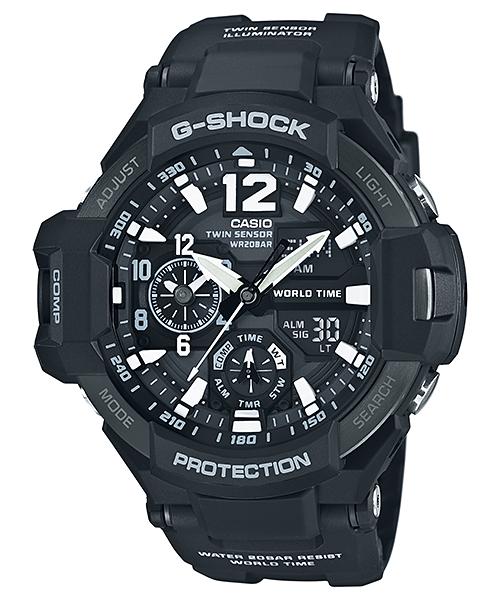Casio Men's Stainless Steel 200M Water Resistant Analog Shock Resistant Quartz Watch GA-1100-1A