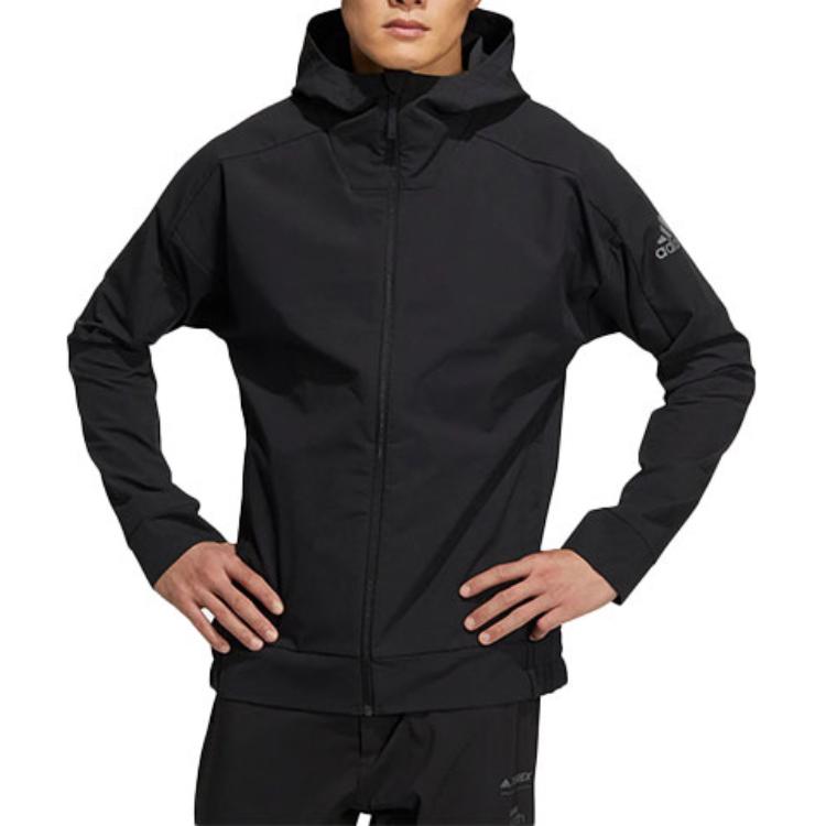 adidas Куртки Унисекс Черные С капюшоном Умеренные Другие HE5265