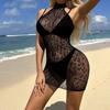Sex Underwear Sexy Neck Mesh Jacquard Perspective Mesh Garment Suspender Hip Skirt