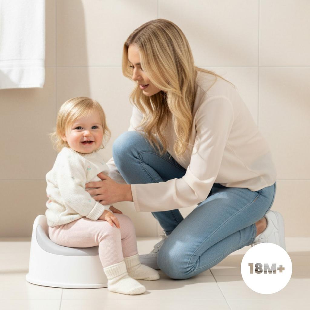 Nocnik Dla Dzieci Antypoślizgowy Z Wyjmowanym Wkładem Stabilny Biało Szary Sun Baby