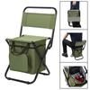 Portable Folding Chair With Cooler Bag Waterproof Outdoor Camping Backpacking Beach Picnic Fishing Collapsible Stool Seat