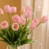 Real Touch Fake Flower 5 Heads Artificial Flower Realistic Tulips Bouquet