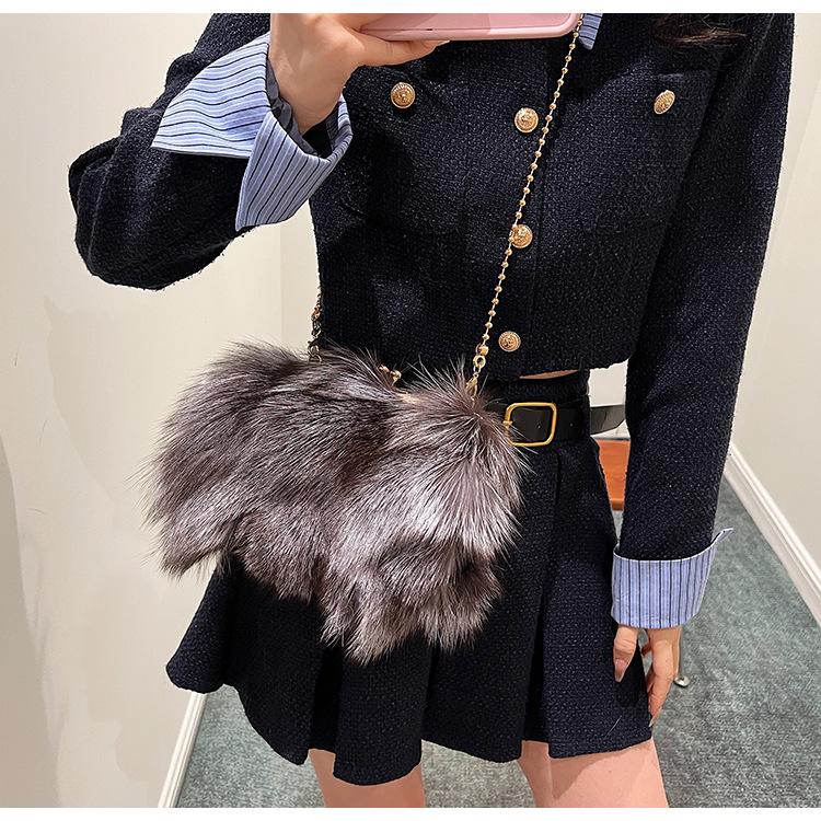 Осенью и зимой новая сумка для волос женская заколка для волос из лисы женская сумка текстура плечо через плечо облако сумка модная внешняя торговля женская сумка