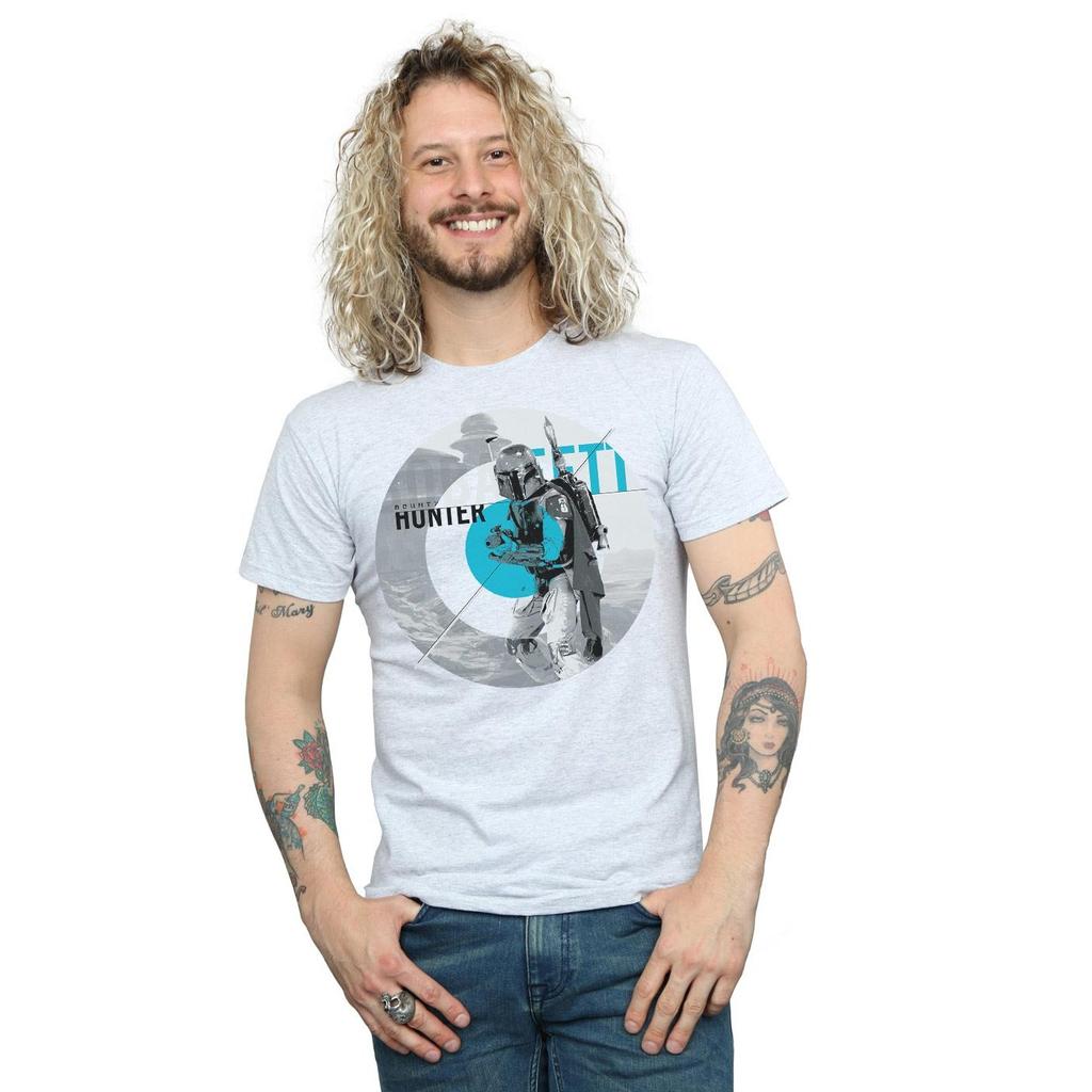 Star Wars Mens Boba Fett Bounty Hunter Circle T-Shirt