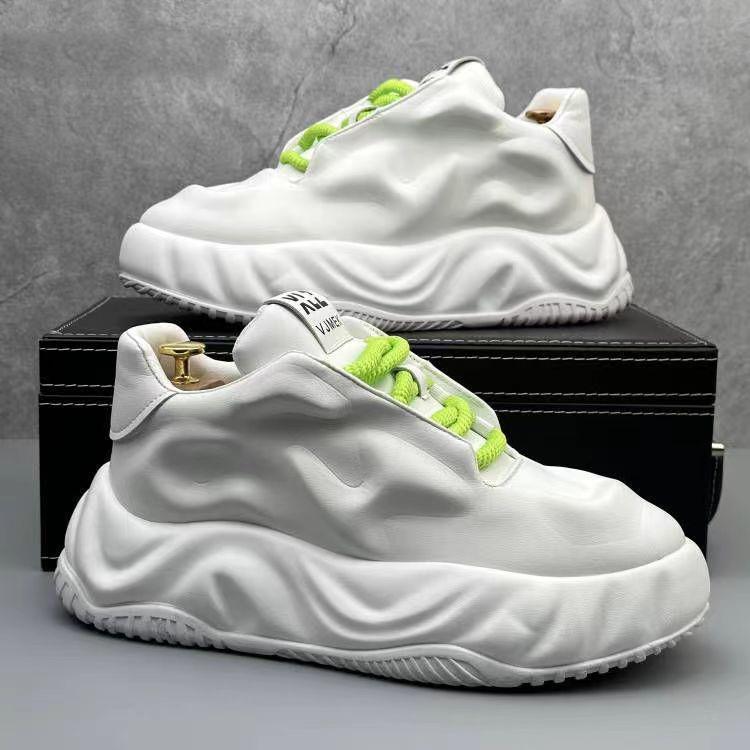 Кроссовки мужские дизайнерские кроссовки с мягкой подошвой модные повседневные кроссовки из микрофибры и кожи с дышащей подошвой на увеличенной платформе