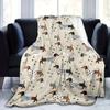 PetStyle Фланелевое одеяло для таксы, разноцветное, в полоску, со звездами, узорами с собаками, элементами лапок и костей, мягкое, уютное, плед для дивана, украшение для дивана