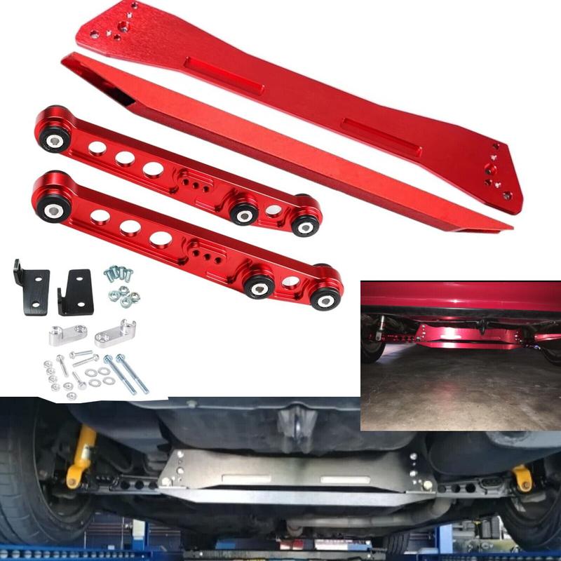 red gold Silver Rear Subframe Brace + Tie Bar + Lower Control Arm For Honda Civic EG 1992-1995 suspension performance parts
