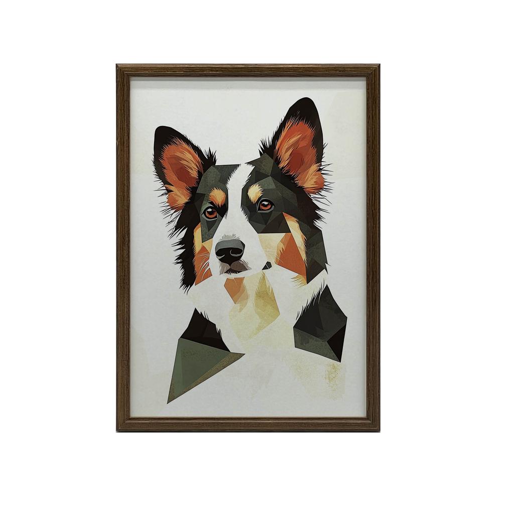 Plakat Uroczy Border Collie Plakat Uroczy Border Collie, 60X90 Cm, Rama Aluminiowa Złota, Papier Matowy 230 Gsm