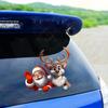 Car Window Sticker Christmas Window Clings Christmas Decorations Santa Claus Elk Car Rear Window Sticker Decorative Vehicle