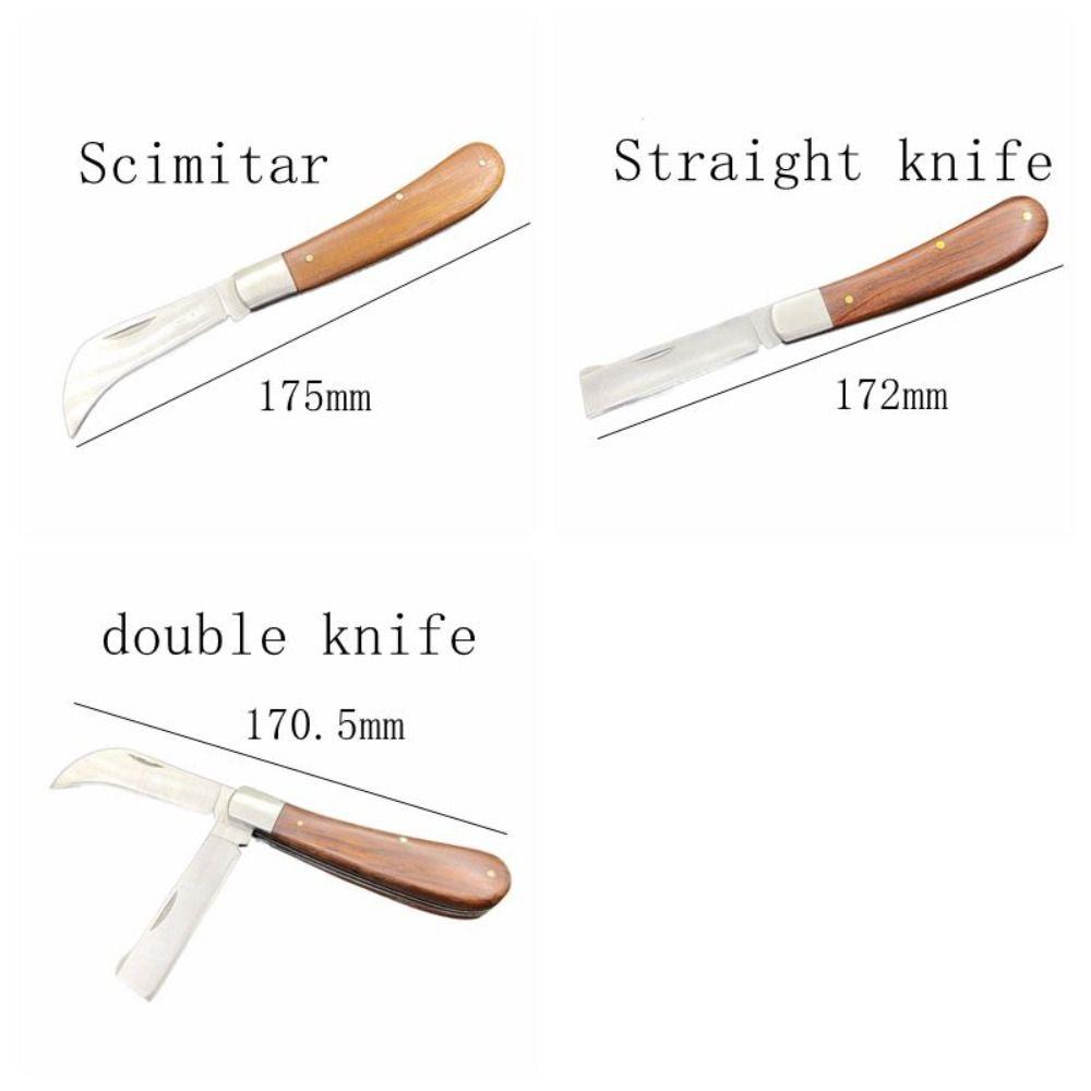 Острый садовый нож для обрезки, односторонний открытый нож из нержавеющей стали, складной садовый резак для прививки