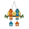 Multicolored Pair of Birds Wooden Wall Hanging for Home Decoration | Garden Balcony | Office | Cafe | Pack of 1