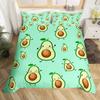 Cartoon avocado duvet cover three-piece set fun pattern bedding set with pillowcase