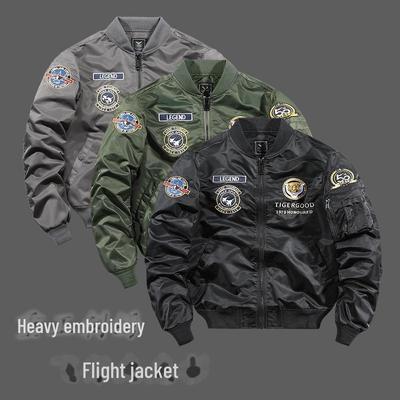 Мужская летная куртка MA1 Air Force: Весна/осень бейсбольный воротник рабочая одежда пальто