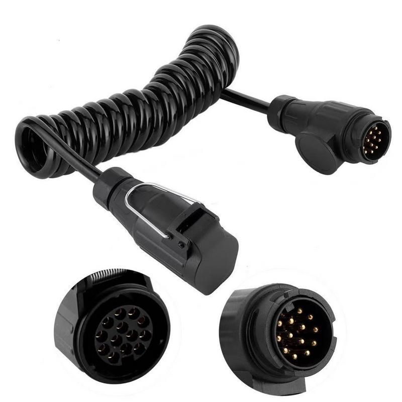 Удлинитель для прицепа 13-контактный на 13-контактный водонепроницаемый спиральный адаптер для прицепа, растягивающийся спиральный адаптер для прицепа, кабель для буксировочного устройства