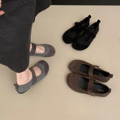 Новый Стиль Мода Женские Зимние Балетки Слипоны Мягкая Женская Обувь на Плоской Подошве с Круглым Носком Женские Туфли Мэри Джейн