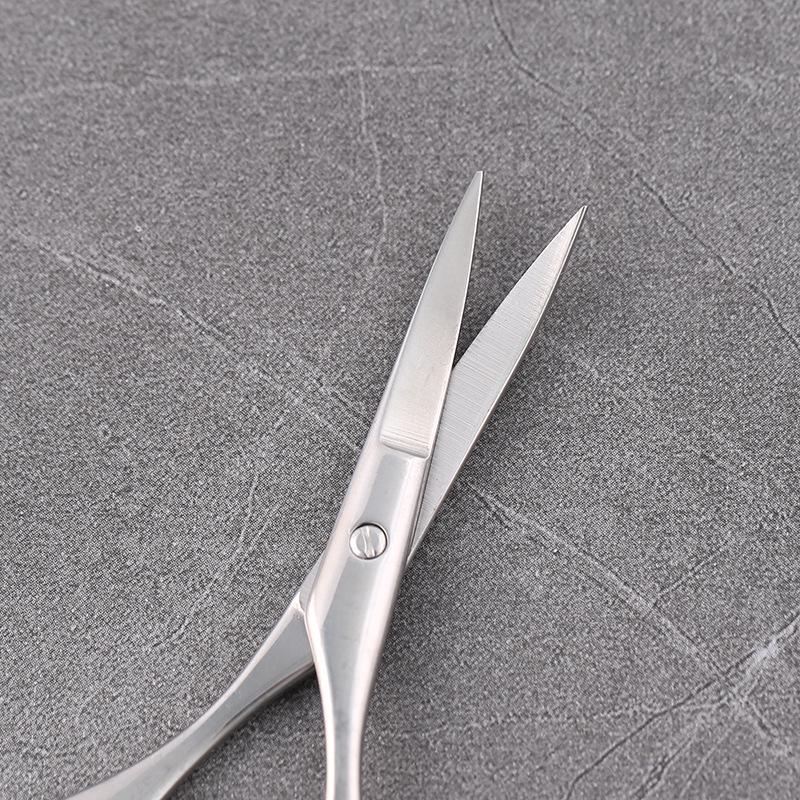 Косметические ножницы из нержавеющей стали: Круглые ножницы для удаления волос из носа, триммер для бровей, изогнутые заостренные ножницы для макияжа, маленькие ножницы для наклеек на веки.