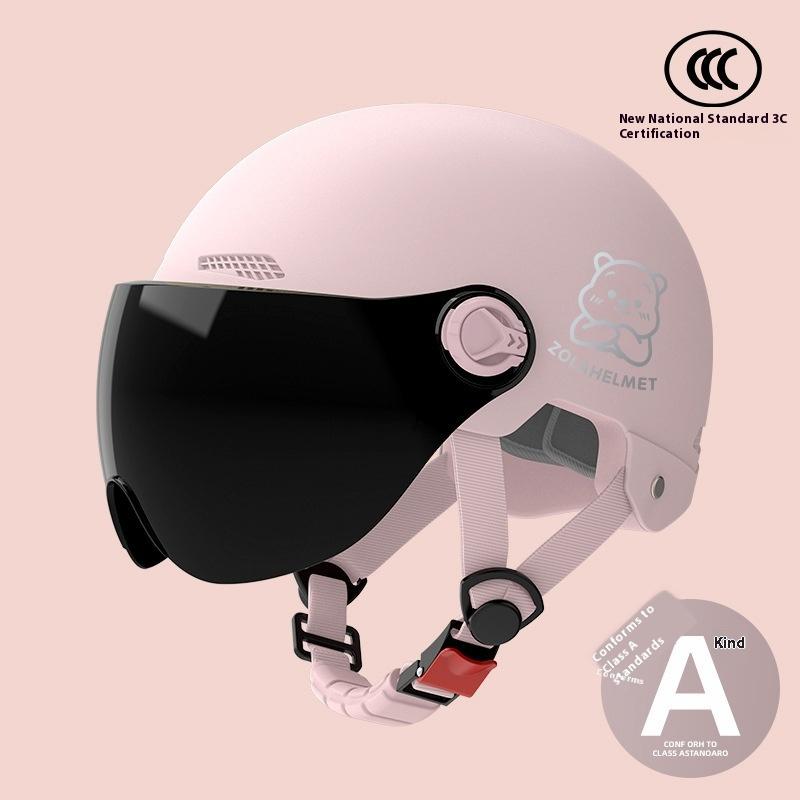 Bear Helmet, Electric Car, Half Helmet, Sunscreen for Women, Ventilated and Light, Wholesale with Ear Protectors, Warm In Winter