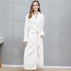 Women Thicken Warm Flannel Robe Winter Long Sleeve Plush Bathrobe Sexy  Solid Color Nightgown Lounge Sleepwear Bathing Homewear
