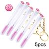 5pcs Eyelash Brushes Tubes With Keychain Lash Brush In Clear Container Disposable Eyelash Extension Mascara Wands With Case
