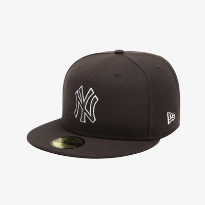 Кепка New Era Basic Outline Fitted New York Yankees Коричневая замша 14881542