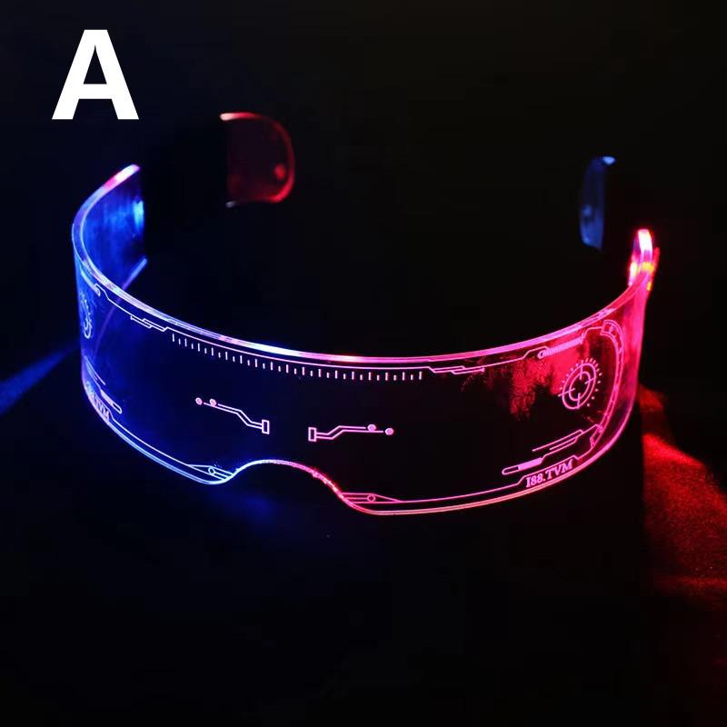 VnnZzo LED Luminous Color Glasses LED Glasses Neon Light Up Visor Eyeglasses Bar Party EyeWare For Halloween Christmas Parties