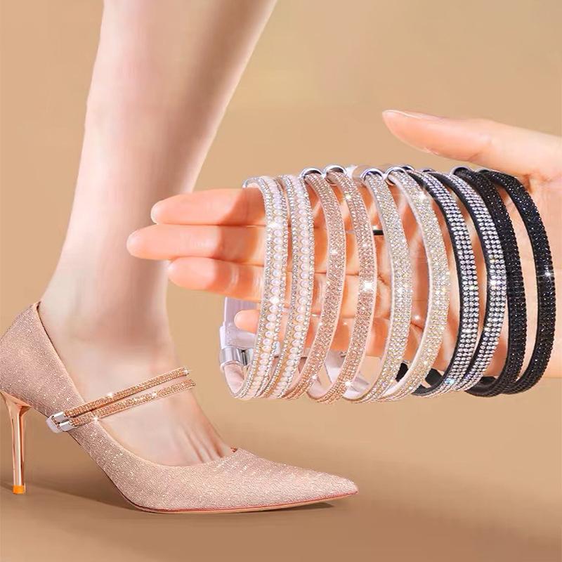 Ankle Holding Loose Anti-Skid Bundle Laces Tie Straps Band Women Shoelaces Free Triangle Bundle High Heels Shoe Belt