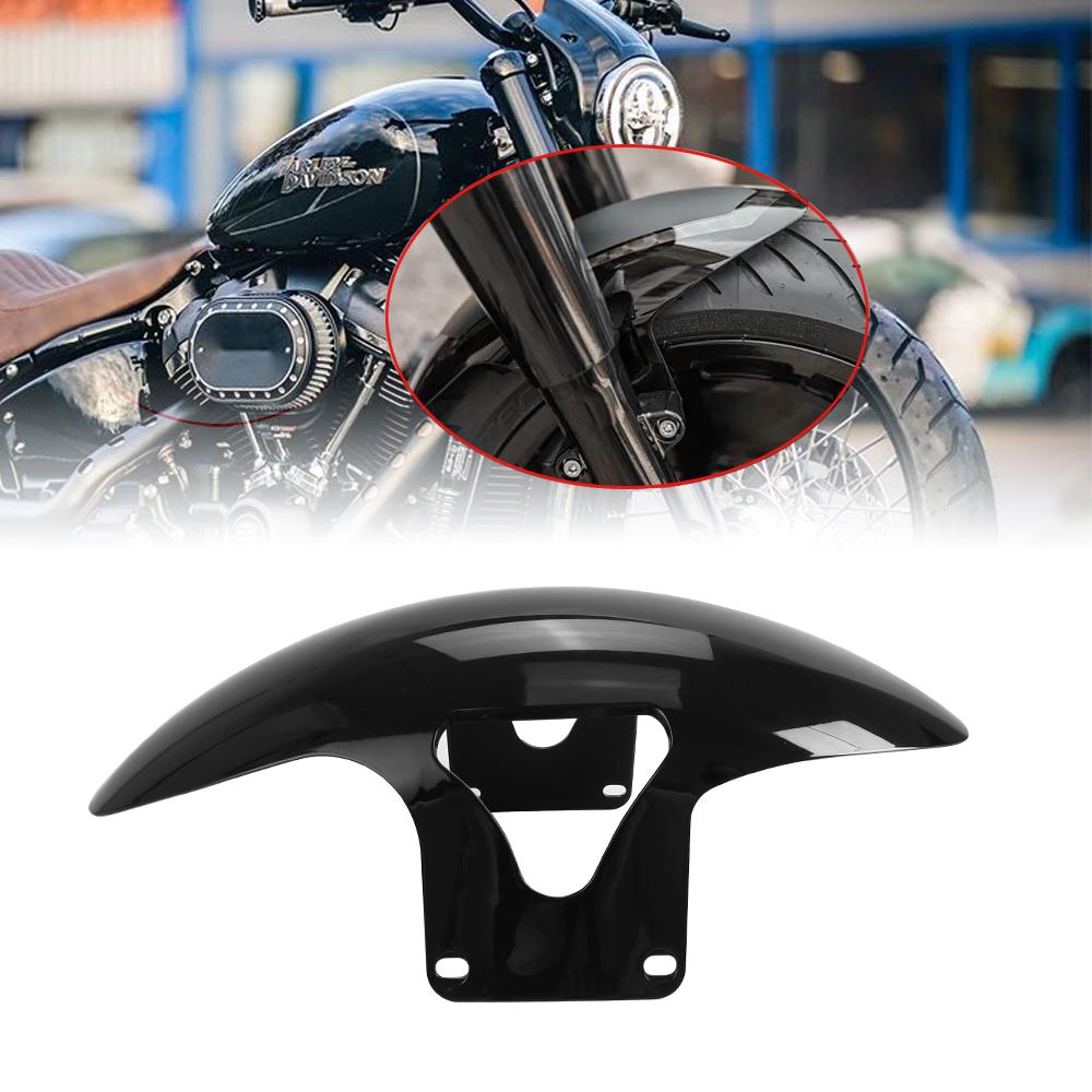 Motorcycle Black Front Fender Mudguard Cover Protector ABS For Harley Softail M8 Fatboy FLFBS FLFB 2018-2022