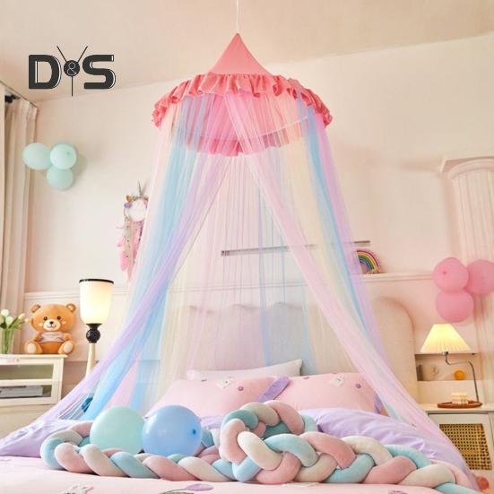 Радужный балдахин для кровати для девочек Dreamy Kids Princess Dome Bed Палатка дышащая москитная сетка Декоративная детская кроватка Палатка для девочек