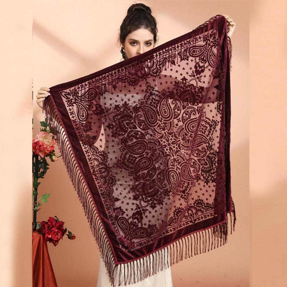 Women's Velvet Shawl and Wrap for Outwear Evening Party Prom Dress Accessories Scarf Large Square Shawl and Wraps