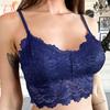 Women Lace Flower Bra Double Strap Backless Tank Top Vest No Restraint Breathable Underwear