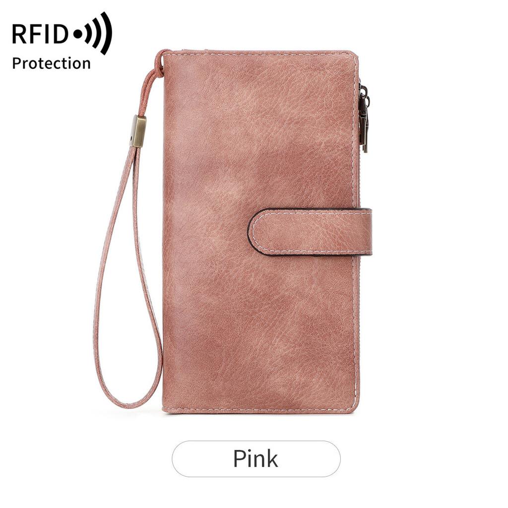Многофункциональный кожаный кошелек RFID для женщин с большой вместимостью и винтажным стилем