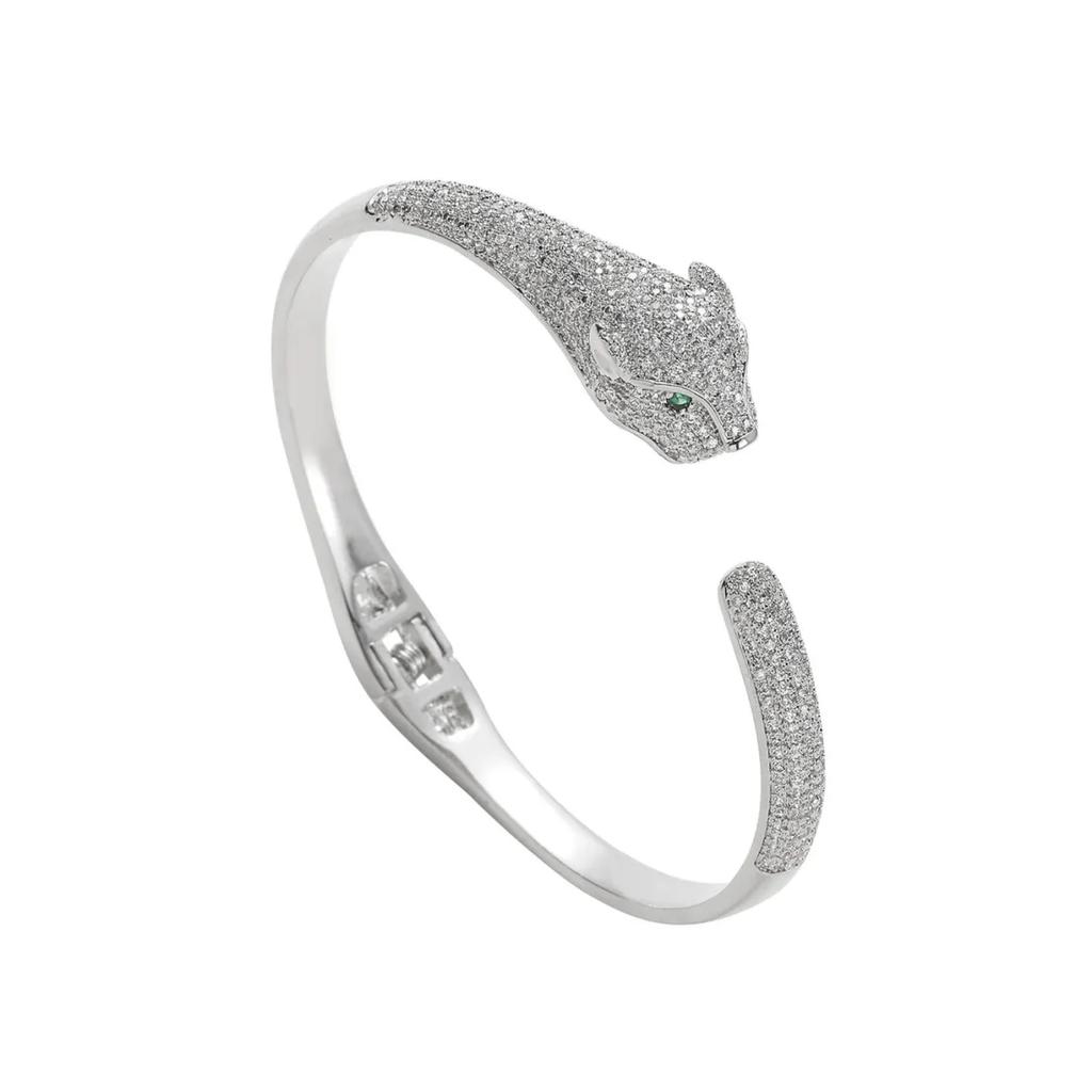 Хип-хоп Браслет с Леопардовым Принтом Медь Инкрустированный Цирконием Браслет Высококлассный Модный Браслет