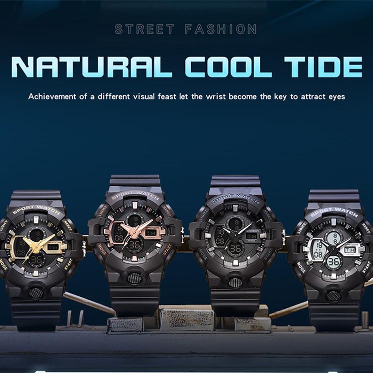 Новые мужские молодежные студенческие часы SANDA, модные трендовые светящиеся персонализированные электронные часы для занятий спортом на открытом воздухе