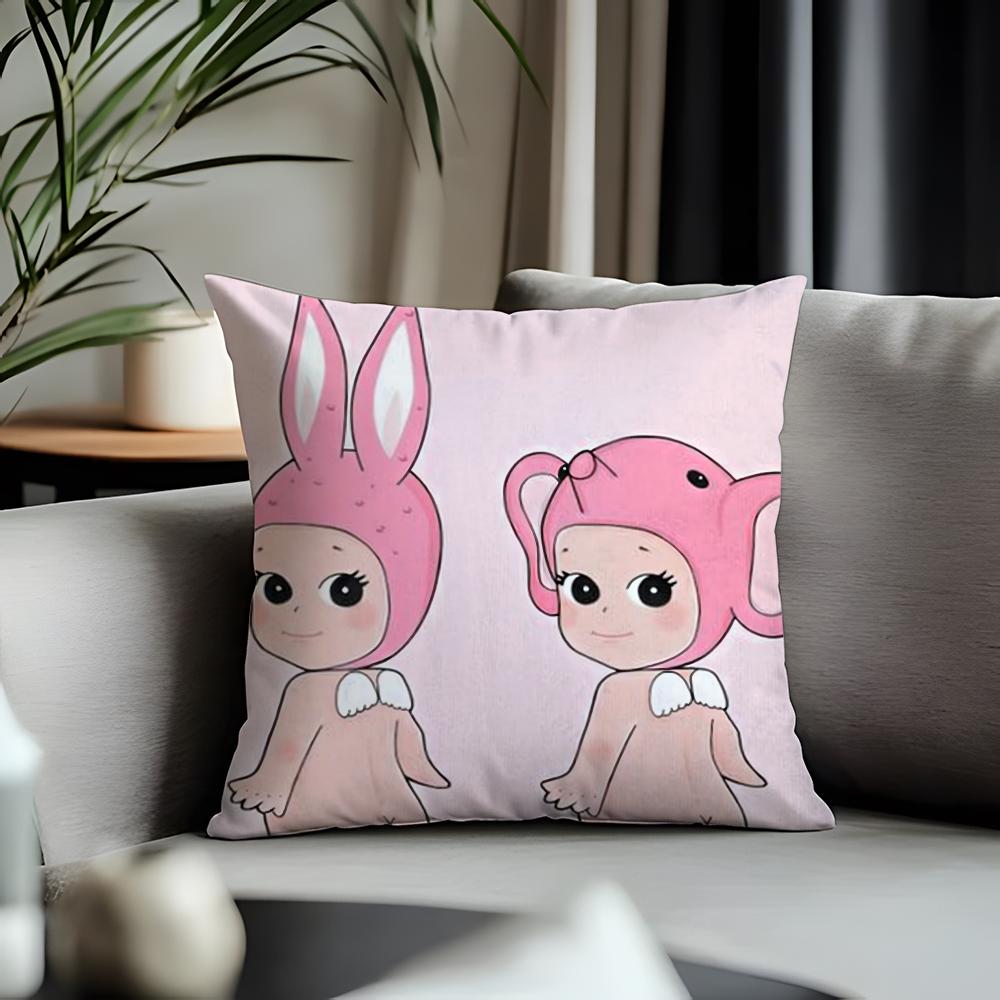 New SSonny Angelable Cushion Cover Antidustmite Pillowcase Invisible Zipper Silky Short Plush Sofa Cushion Cover
