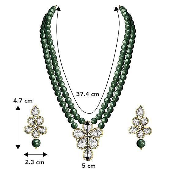 Подарочный набор украшений Kundan с искусственным жемчугом и кристаллами для женщин и девочек