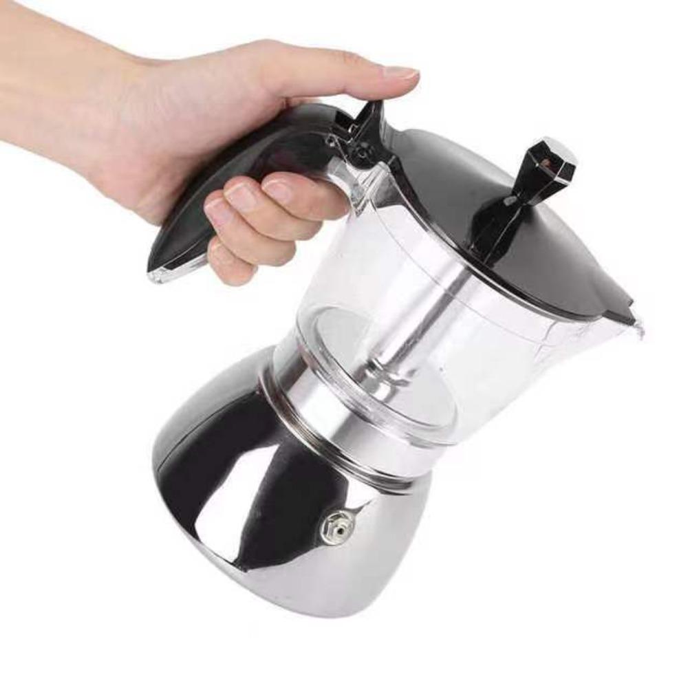 4/6 Cups Coffee Maker Pot Transparent Pot Body Espresso Italian Coffee Machine Gift