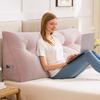 Headboard Wedge Cushion Corduroy Triangle Headboard Pillow with Side Pocket Ergonomic Back Support Daybed Pillow for Reading Sitting Working